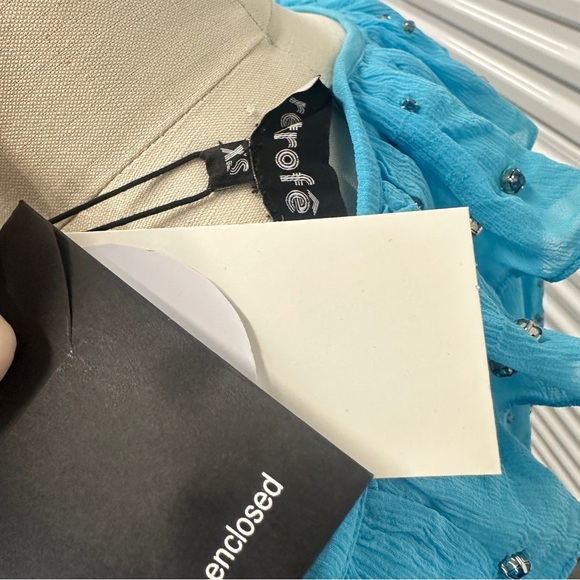 Retrofete Lennon Crystal Mini Dress in Blue Atoll Womens Cocktail - Picture 3 of 3